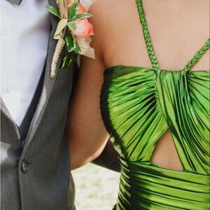 Elegant Green Satin Dress
